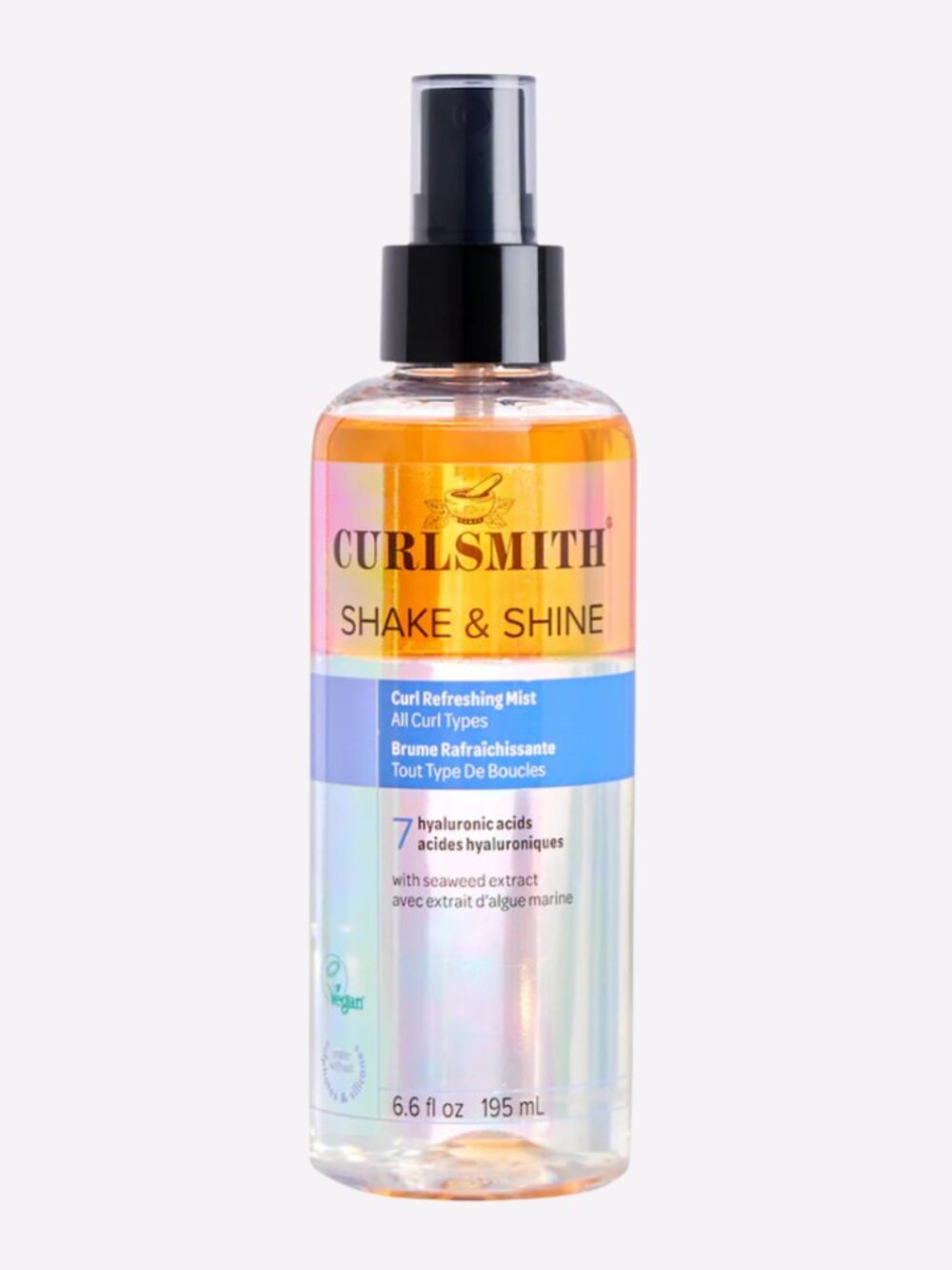 Curlsmith Shake + Shine Curl Refreshing Mist 6.6 Oz 7 Hyaluronic Acids Seaweed